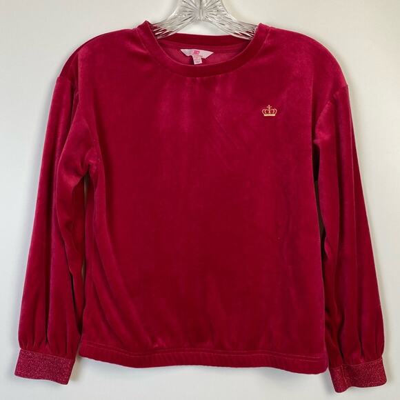 Juicy By Juicy Couture Velour Girls Round Neck Long Sleeve Sweatshirt Sz M - Picture 12 of 12